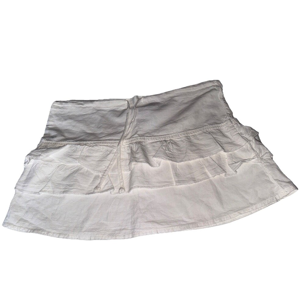 VTG Y2k Ruffle Cotton Mini Skirt RARE Coquette Ditsy Romantic Tennis Preppy L